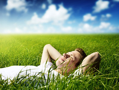 Laying in the grass