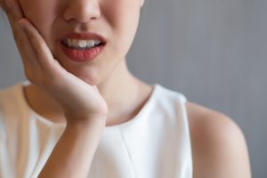 woman with misaligned smile