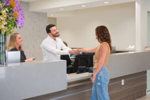 woman paying