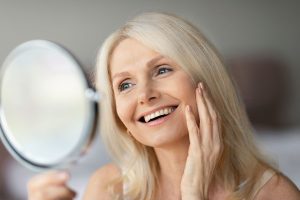 older woman smiling 