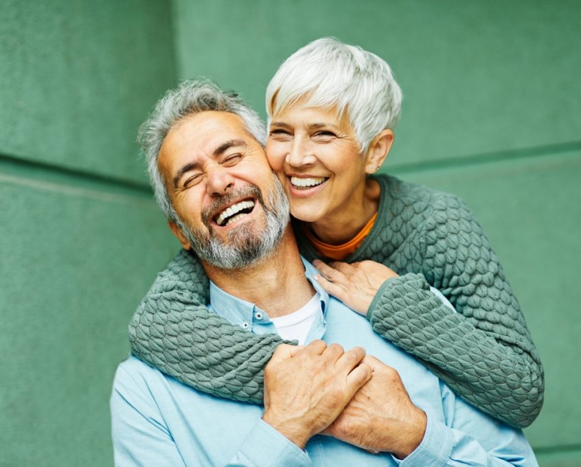 smiling older couple