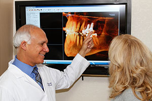 Showing dental implant
